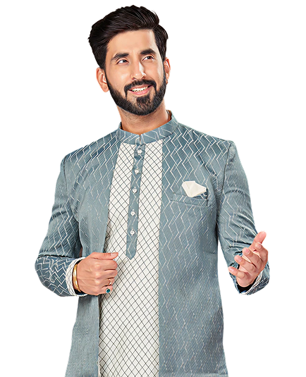 Male model in green collection